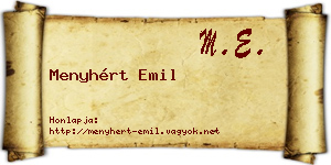 Menyhért Emil névjegykártya